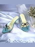 Womens Pastel Blue Clear Strap Bella Heels with Bow